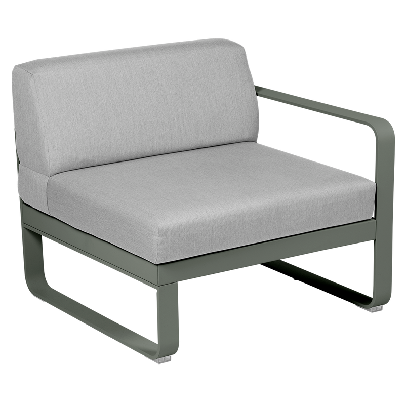 Load image into Gallery viewer, Fermob Bellevie 1-Seater Right Module – Rosemary frame with Flannel Grey fabric cushions
