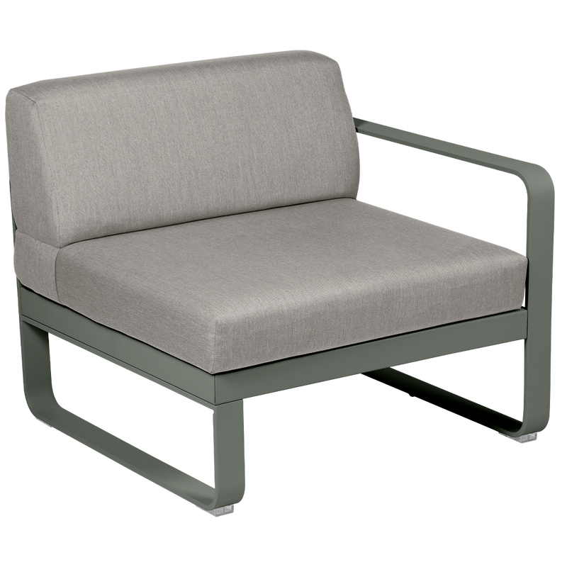 Load image into Gallery viewer, Fermob Bellevie 1-Seater Right Module – Rosemary frame with Grey Taupe fabric cushions
