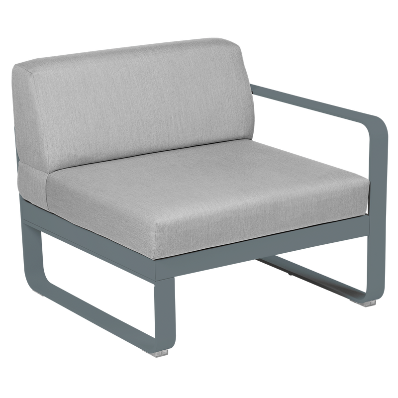 Load image into Gallery viewer, Fermob Bellevie 1-Seater Right Module – Storm Grey frame with Flannel Grey fabric cushions
