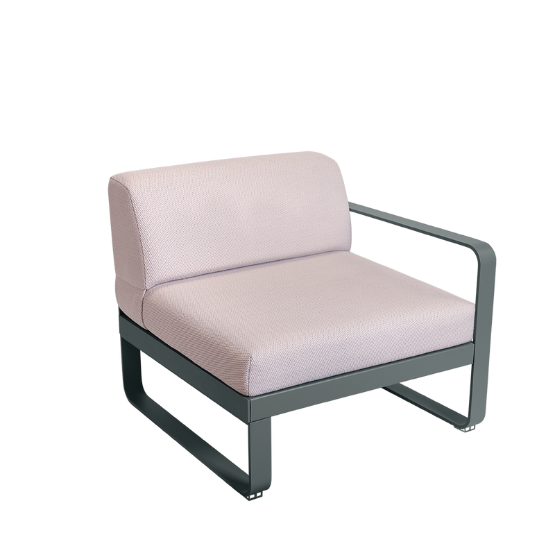 Load image into Gallery viewer, Fermob Bellevie 1-Seater Right Module – Storm Grey frame with Pearl fabric cushions

