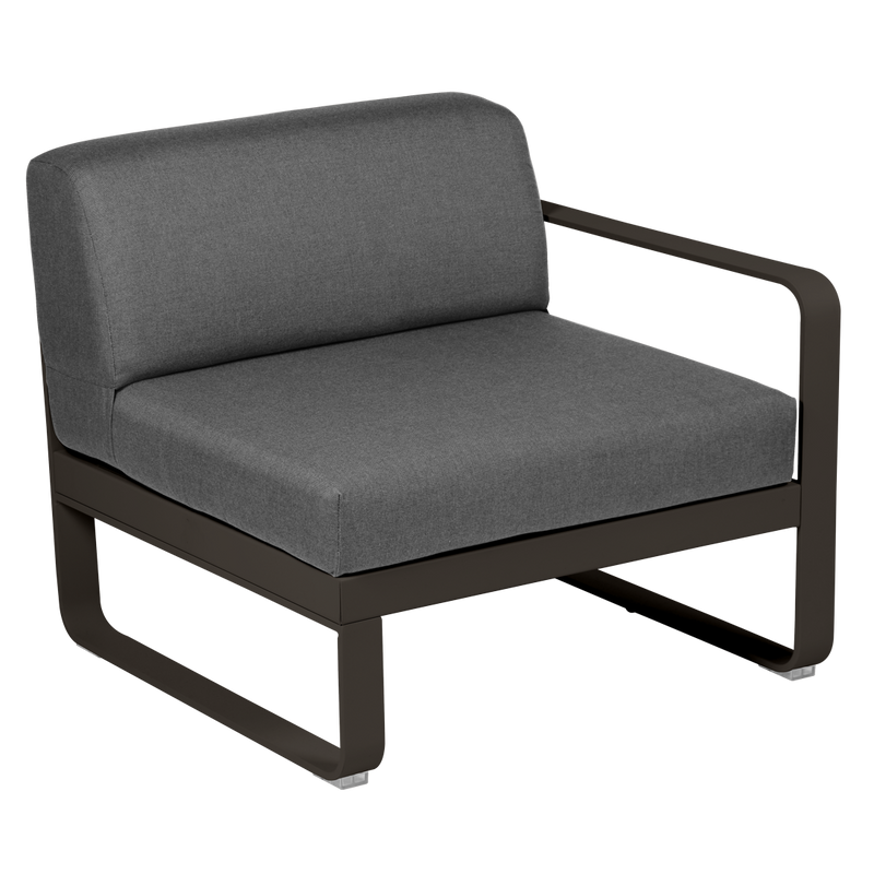 Load image into Gallery viewer, Fermob Bellevie 1-Seater Right Module – Tonka frame with Graphite Grey fabric cushions
