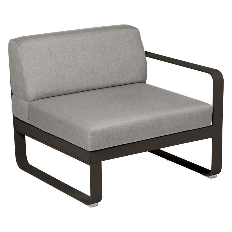Load image into Gallery viewer, Fermob Bellevie 1-Seater Right Module – Tonka frame with Grey Taupe fabric cushions
