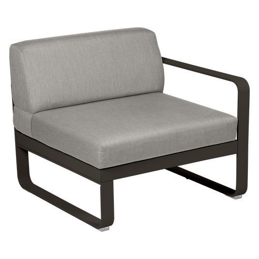 Fermob Bellevie 1-Seater Right Module – Tonka frame with Grey Taupe fabric cushions