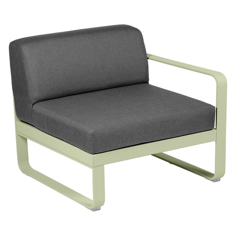 Load image into Gallery viewer, Fermob Bellevie 1-Seater Right Module – Willow Green frame with Graphite Grey fabric cushions
