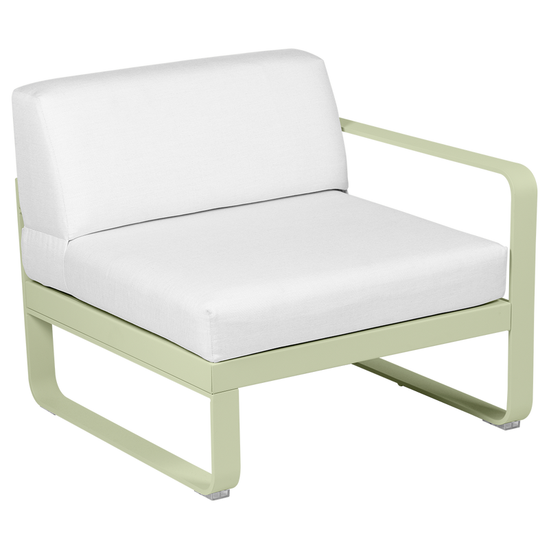 Load image into Gallery viewer, Fermob Bellevie 1-Seater Right Module – Willow Green frame with Off-White fabric cushions
