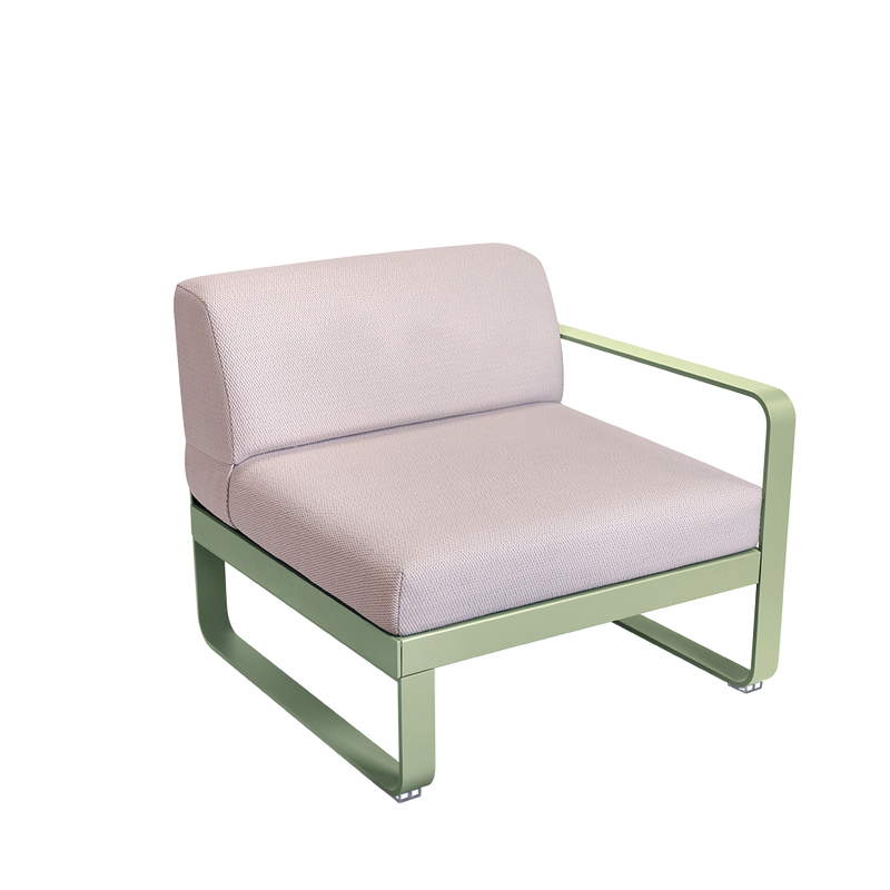 Load image into Gallery viewer, Fermob Bellevie 1-Seater Right Module – Willow Green frame with Pearl fabric cushions
