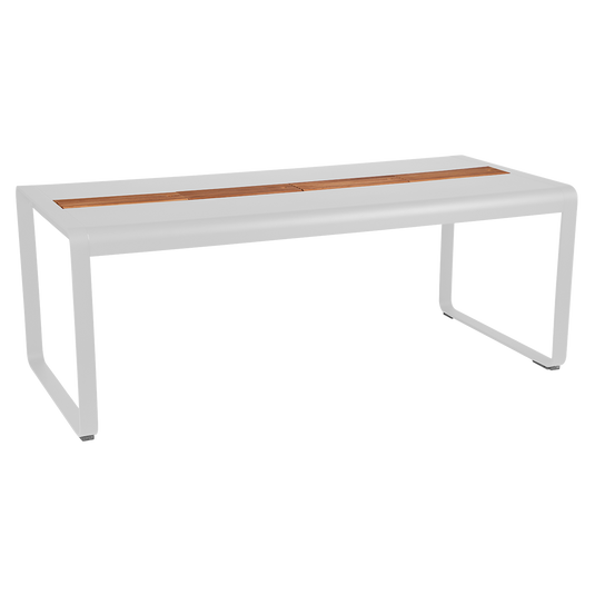 Fermob Bellevie 196 x 90 cm Outdoor Dining Table Eight Seater- with storage in Cotton White