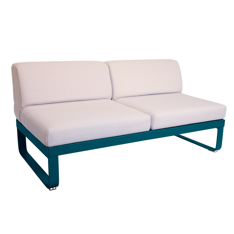 Load image into Gallery viewer, Fermob Bellevie 2-Seater Central Module – Acapulco Blue frame with Pearl fabric cushions
