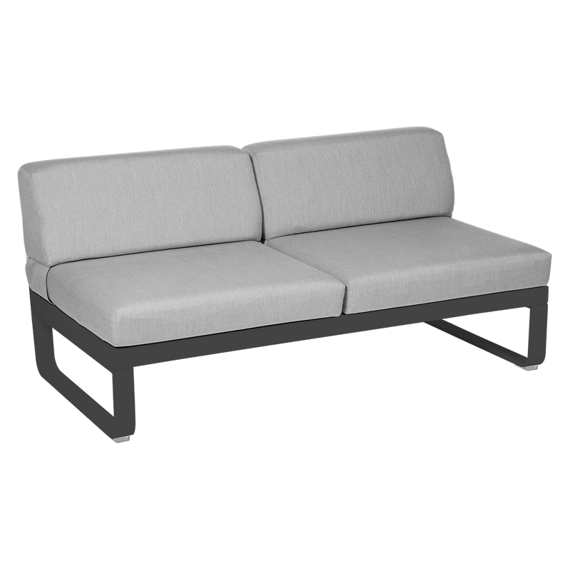 Load image into Gallery viewer, Fermob Bellevie 2-Seater Central Module – Anthracite frame with Flannel Grey fabric cushions
