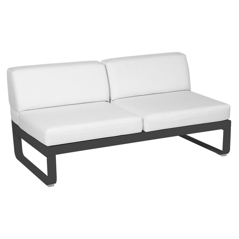 Load image into Gallery viewer, Fermob Bellevie 2-Seater Central Module – Anthracite frame with Off-White fabric cushions
