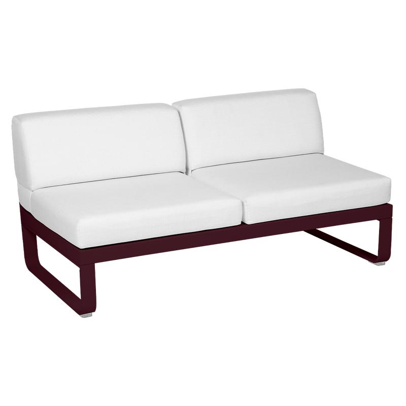 Load image into Gallery viewer, Fermob Bellevie 2-Seater Central Module – Black Cherry frame with Off-White fabric cushions

