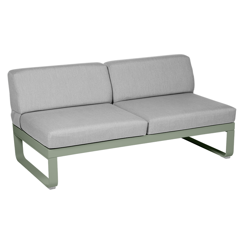 Load image into Gallery viewer, Fermob Bellevie 2-Seater Central Module – Cactus frame with Flannel Grey fabric cushions
