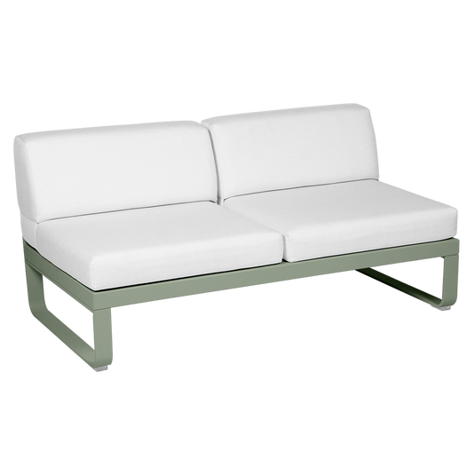 Fermob Bellevie 2-Seater Central Module – Cactus frame with Off-White fabric cushions