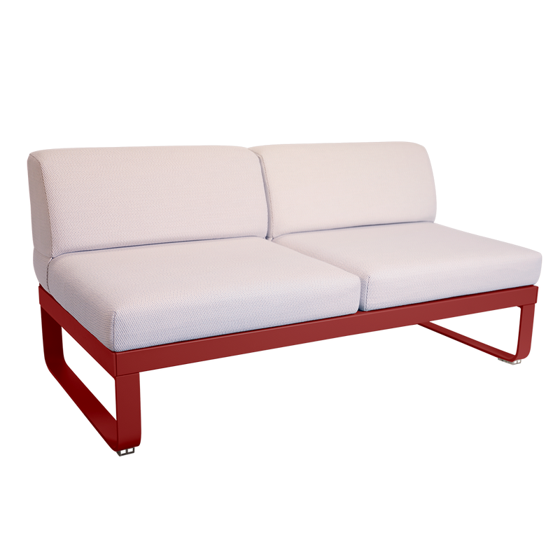 Load image into Gallery viewer, Fermob Bellevie 2-Seater Central Module – Chilli frame with Pearl fabric cushions
