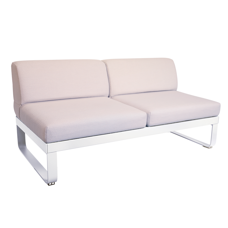 Load image into Gallery viewer, Fermob Bellevie 2-Seater Central Module – Cotton White frame with Pearl fabric cushions
