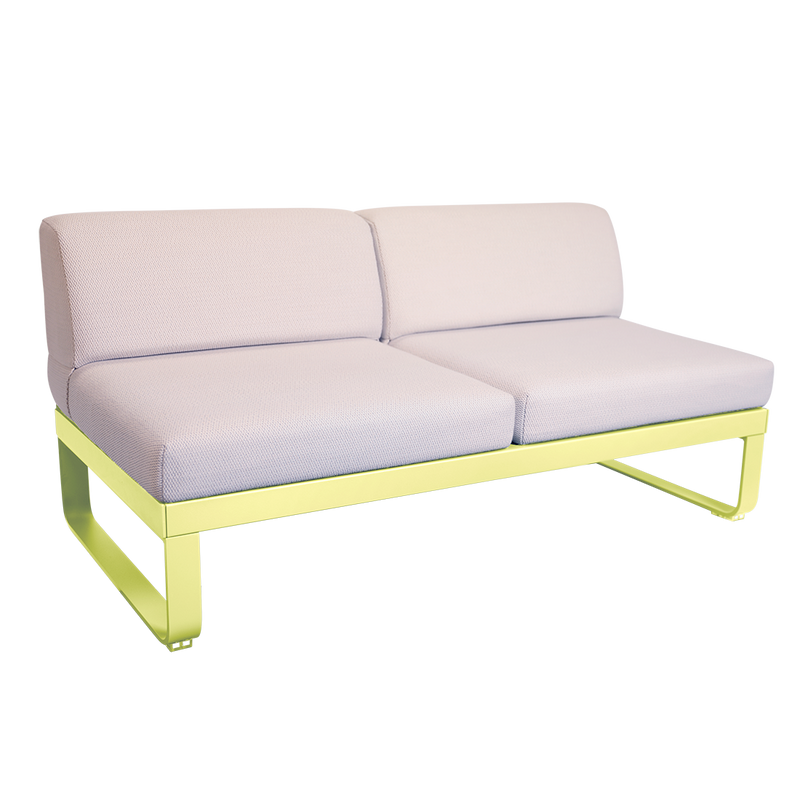 Load image into Gallery viewer, Fermob Bellevie 2-Seater Central Module – Frosted Lemon frame with Pearl fabric cushions
