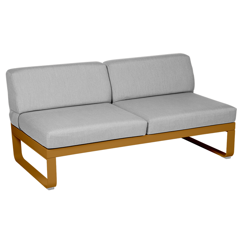 Load image into Gallery viewer, Fermob Bellevie 2-Seater Central Module – Gingerbread frame with Flannel Grey fabric cushions
