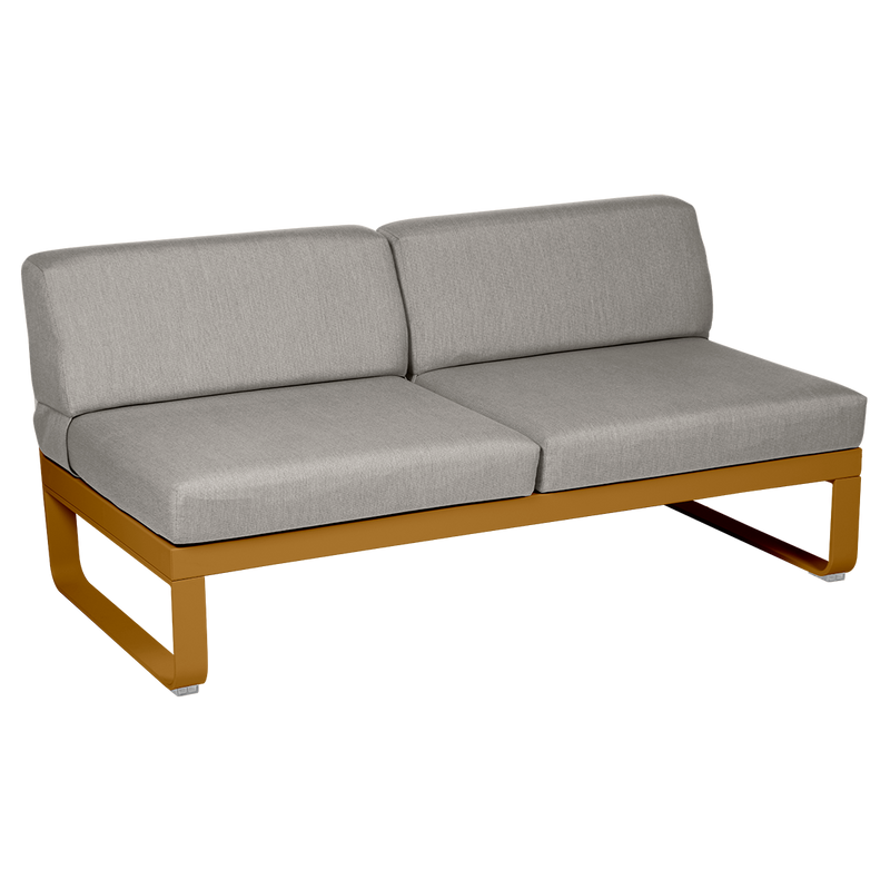 Load image into Gallery viewer, Fermob Bellevie 2-Seater Central Module – Gingerbread frame with Grey Taupe fabric cushions
