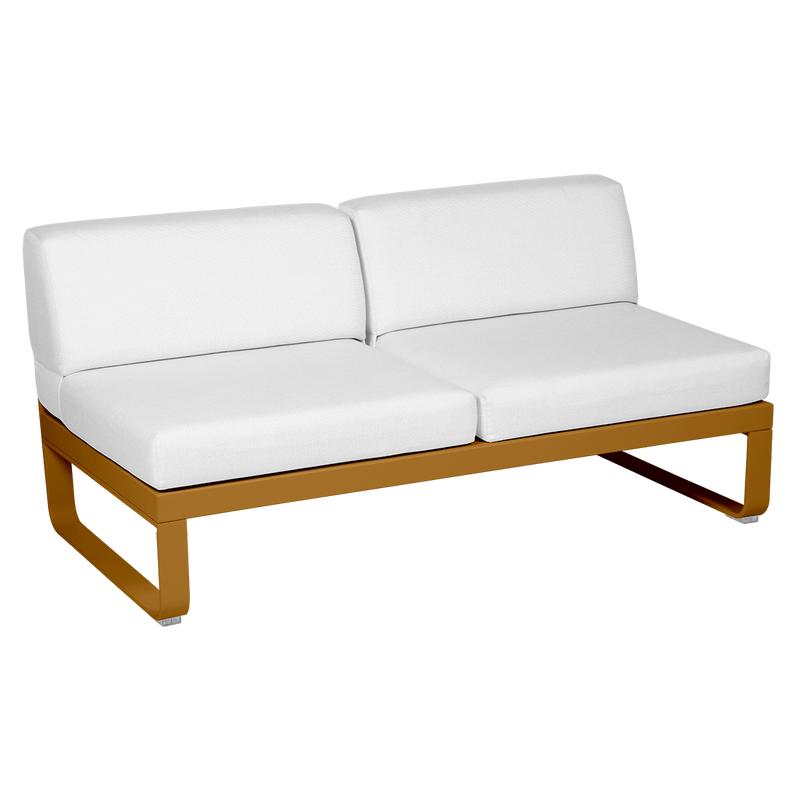 Load image into Gallery viewer, Fermob Bellevie 2-Seater Central Module – Gingerbread frame with Off-White fabric cushions
