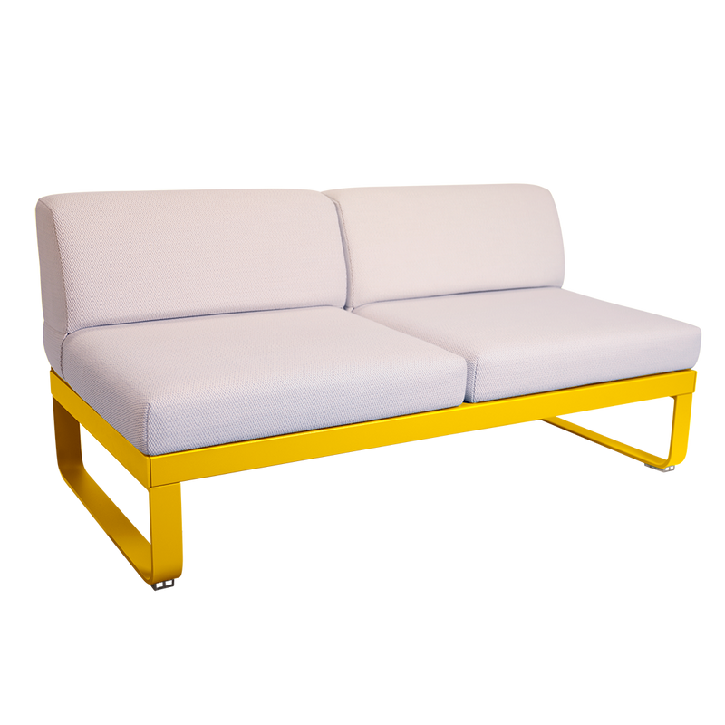 Load image into Gallery viewer, Fermob Bellevie 2-Seater Central Module – Honey frame with Pearl fabric cushions

