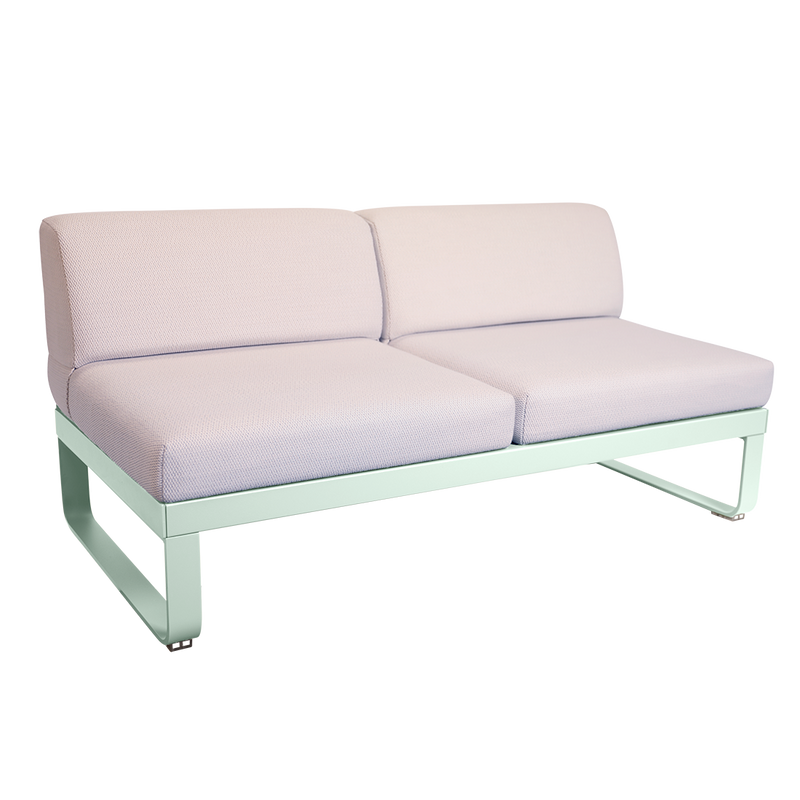 Load image into Gallery viewer, Fermob Bellevie 2-Seater Central Module – Ice Mint frame with Pearl fabric cushions
