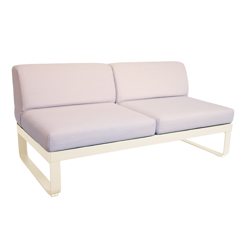 Load image into Gallery viewer, Fermob Bellevie 2-Seater Central Module – Latte Beige frame with Pearl fabric cushions
