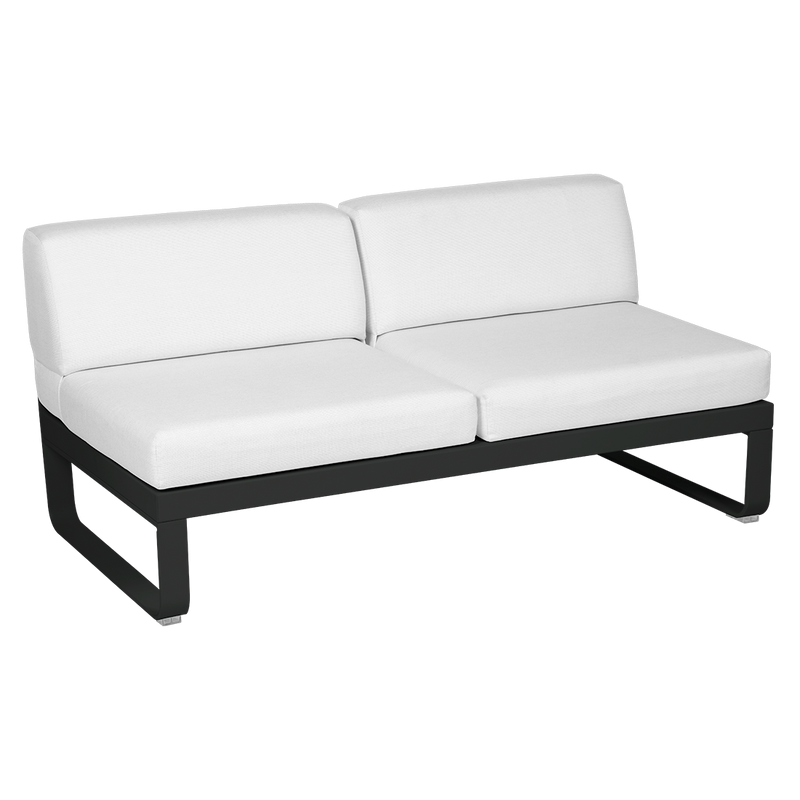 Load image into Gallery viewer, Fermob Bellevie 2-Seater Central Module – Liquorice frame with Off-White fabric cushions
