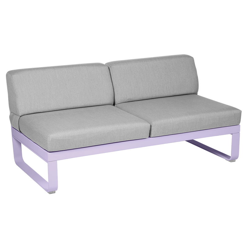 Load image into Gallery viewer, Fermob Bellevie 2-Seater Central Module – Marshmallow frame with Flannel Grey fabric cushions
