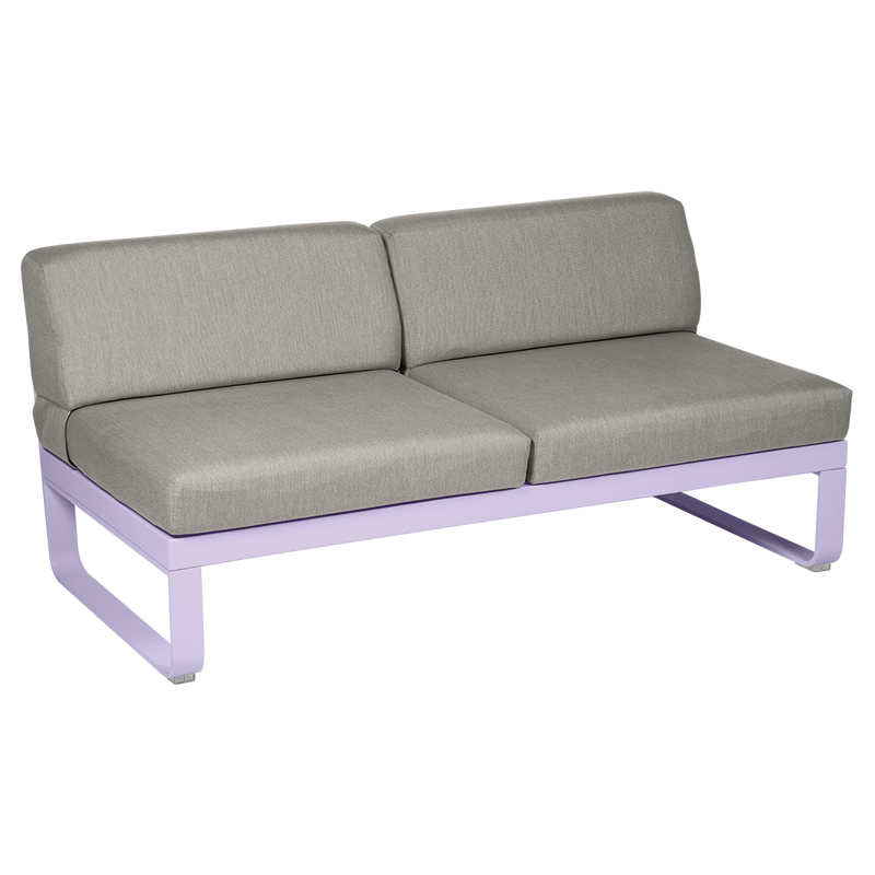 Load image into Gallery viewer, Fermob Bellevie 2-Seater Central Module – Marshmallow frame with Grey Taupe fabric cushions
