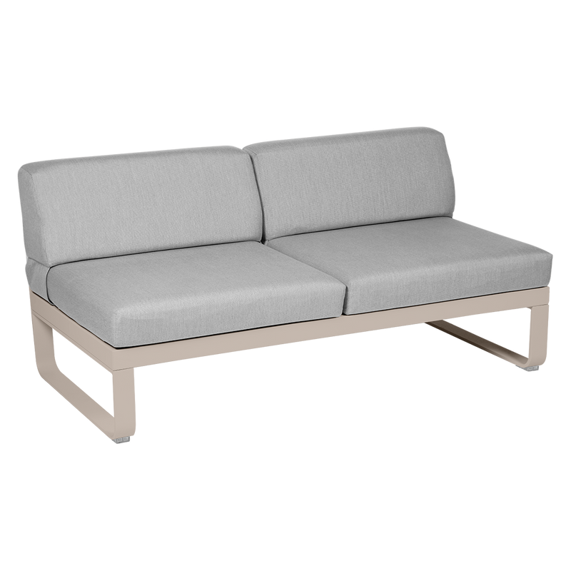Load image into Gallery viewer, Fermob Bellevie 2-Seater Central Module – Nutmeg frame with Flannel Grey fabric cushions
