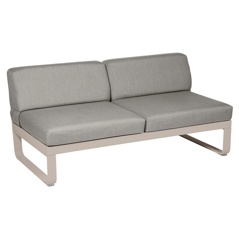 Load image into Gallery viewer, Fermob Bellevie 2-Seater Central Module – Nutmeg frame with Grey Taupe fabric cushions
