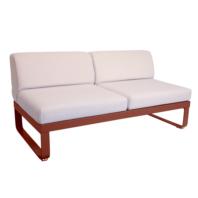 Load image into Gallery viewer, Fermob Bellevie 2-Seater Central Module – Red Ochre frame with Pearl fabric cushions
