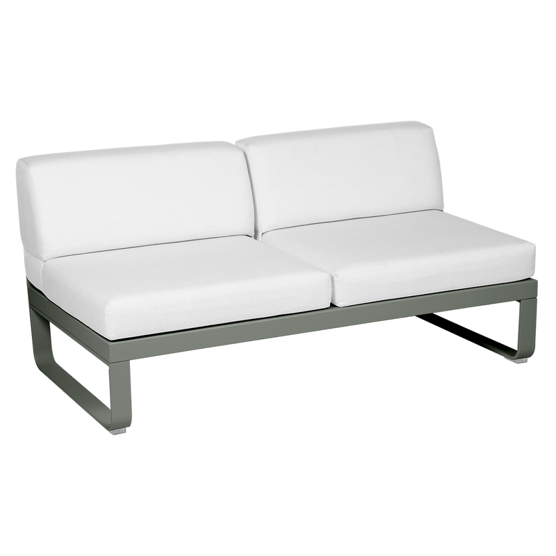 Load image into Gallery viewer, Fermob Bellevie 2-Seater Central Module – Rosemary frame with Off-White fabric cushions
