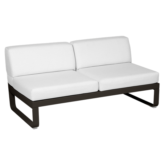 Fermob Bellevie 2-Seater Central Module – Tonka frame with Off-White fabric cushions