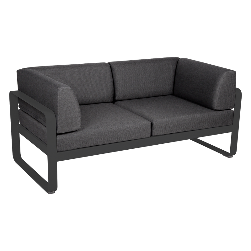 Load image into Gallery viewer, Fermob Bellevie 2-Seater Club Sofa – Anthracite frame with Graphite Grey fabric cushions
