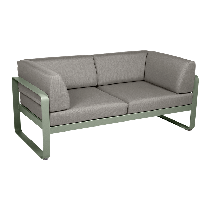 Load image into Gallery viewer, Fermob Bellevie 2-Seater Club Sofa – Cactus frame with Grey Taupe fabric cushions
