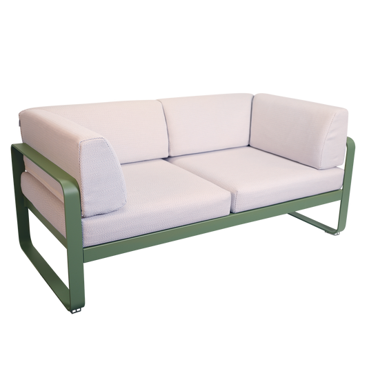 Fermob Bellevie 2-Seater Club Sofa – Cactus frame with Pearl fabric cushions