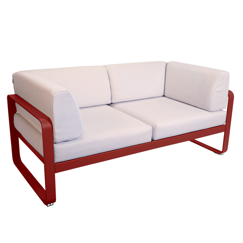 Load image into Gallery viewer, Fermob Bellevie 2-Seater Club Sofa – Chilli frame with Pearl fabric cushions
