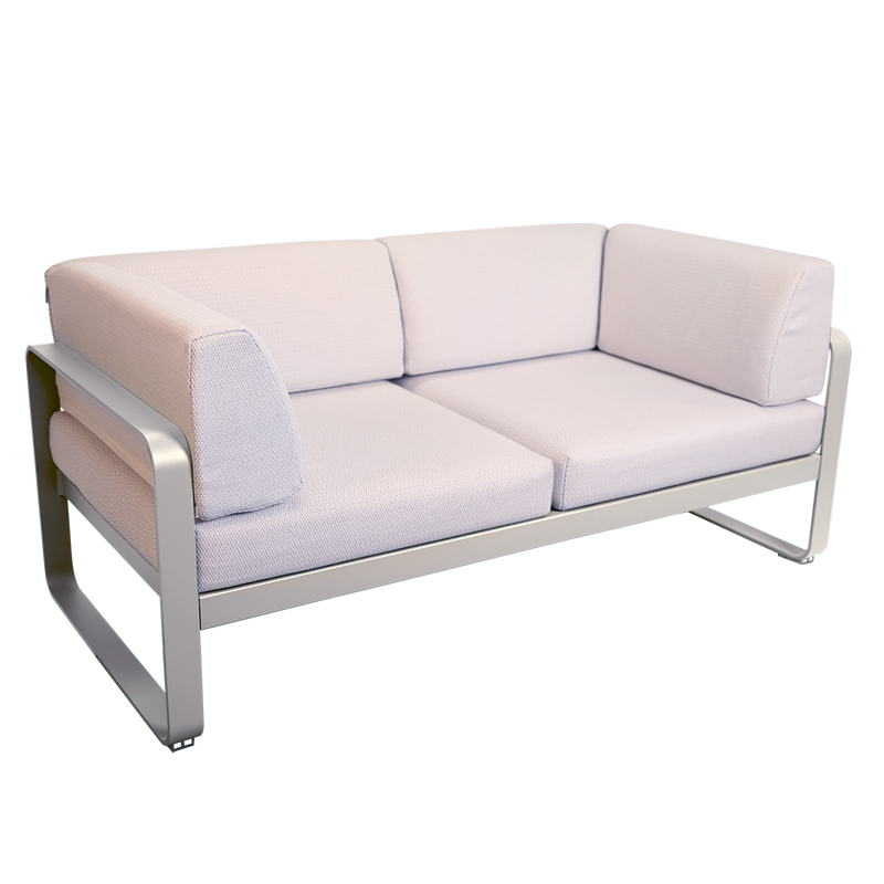 Load image into Gallery viewer, Fermob Bellevie 2-Seater Club Sofa – Clay Grey frame with Pearl fabric cushions
