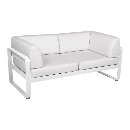 Fermob Bellevie 2-Seater Club Sofa – Cotton White frame with Off-White fabric cushions