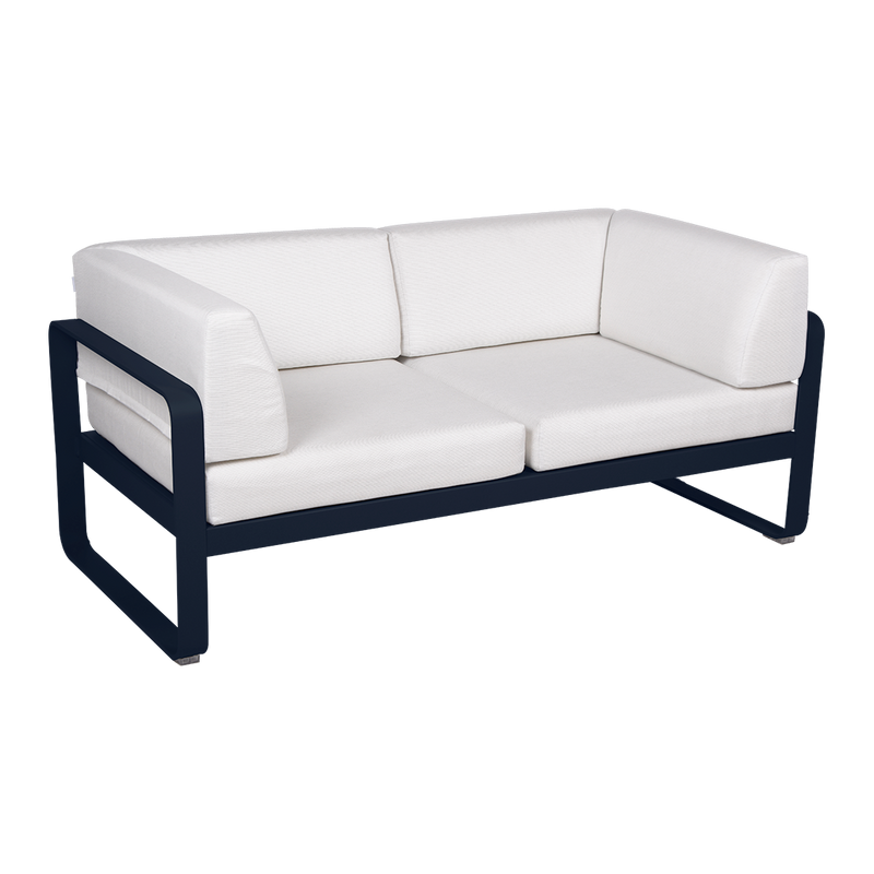 Load image into Gallery viewer, Fermob Bellevie 2-Seater Club Sofa – Deep Blue frame with Off-White fabric cushions

