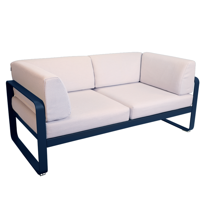 Load image into Gallery viewer, Fermob Bellevie 2-Seater Club Sofa – Deep Blue frame with Pearl fabric cushions
