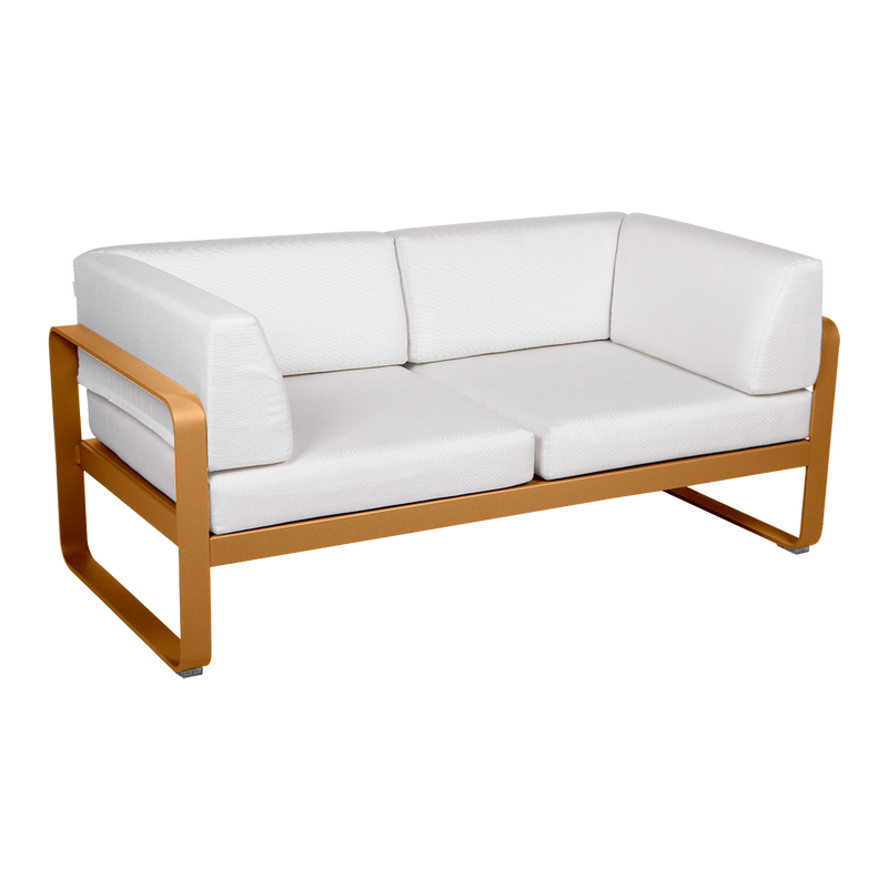 Load image into Gallery viewer, Fermob Bellevie 2-Seater Club Sofa – Gingerbread frame with Off-White fabric cushions
