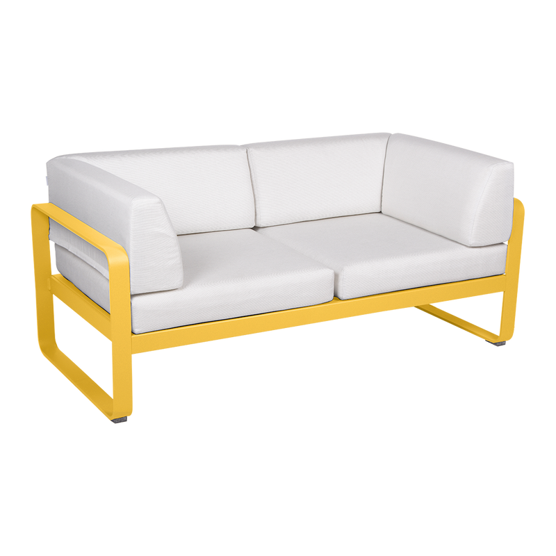 Load image into Gallery viewer, Fermob Bellevie 2-Seater Club Sofa – Honey frame with Off-White fabric cushions
