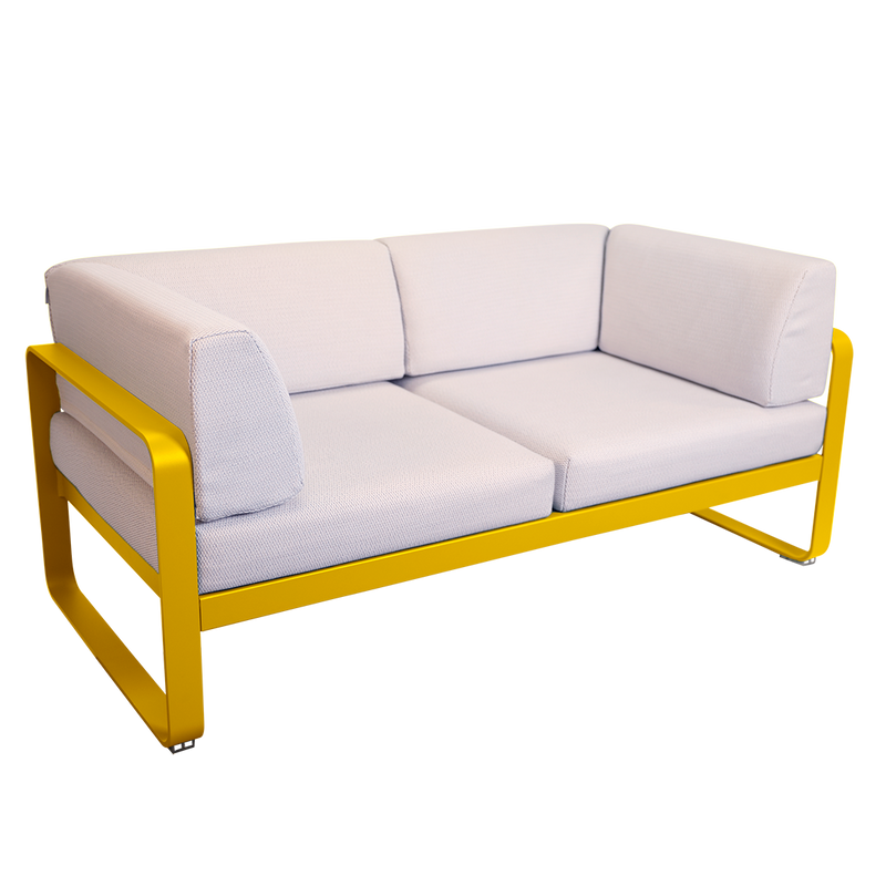 Load image into Gallery viewer, Fermob Bellevie 2-Seater Club Sofa – Honey frame with Pearl fabric cushions
