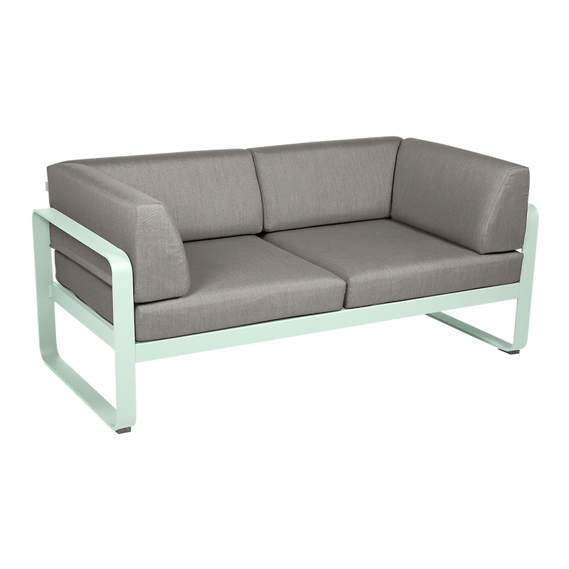 Load image into Gallery viewer, Fermob Bellevie 2-Seater Club Sofa – Ice Mint frame with Grey Taupe fabric cushions
