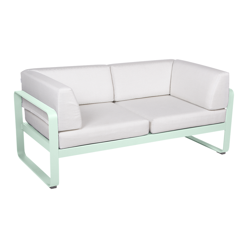 Load image into Gallery viewer, Fermob Bellevie 2-Seater Club Sofa – Ice Mint frame with Off-White fabric cushions
