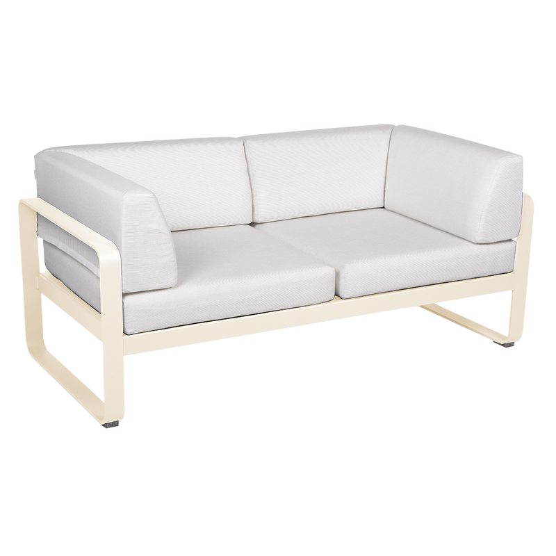 Load image into Gallery viewer, Fermob Bellevie 2-Seater Club Sofa – Latte Beige frame with Off-White fabric cushions
