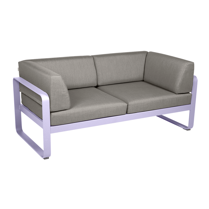 Load image into Gallery viewer, Fermob Bellevie 2-Seater Club Sofa – Marshmallow frame with Grey Taupe fabric cushions
