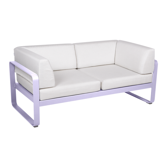 Fermob Bellevie 2-Seater Club Sofa – Marshmallow frame with Off-White fabric cushions